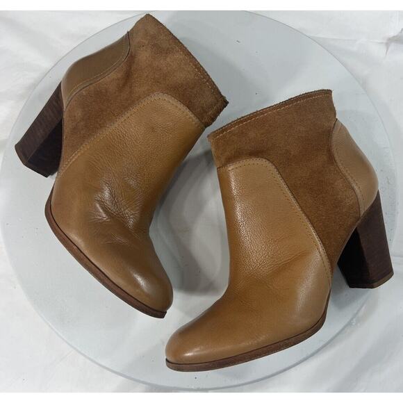 Kate Spade Luckie Ankle Boots Booties Tan Brown Suede Leather Women’s Size 7.5 - Picture 1 of 16